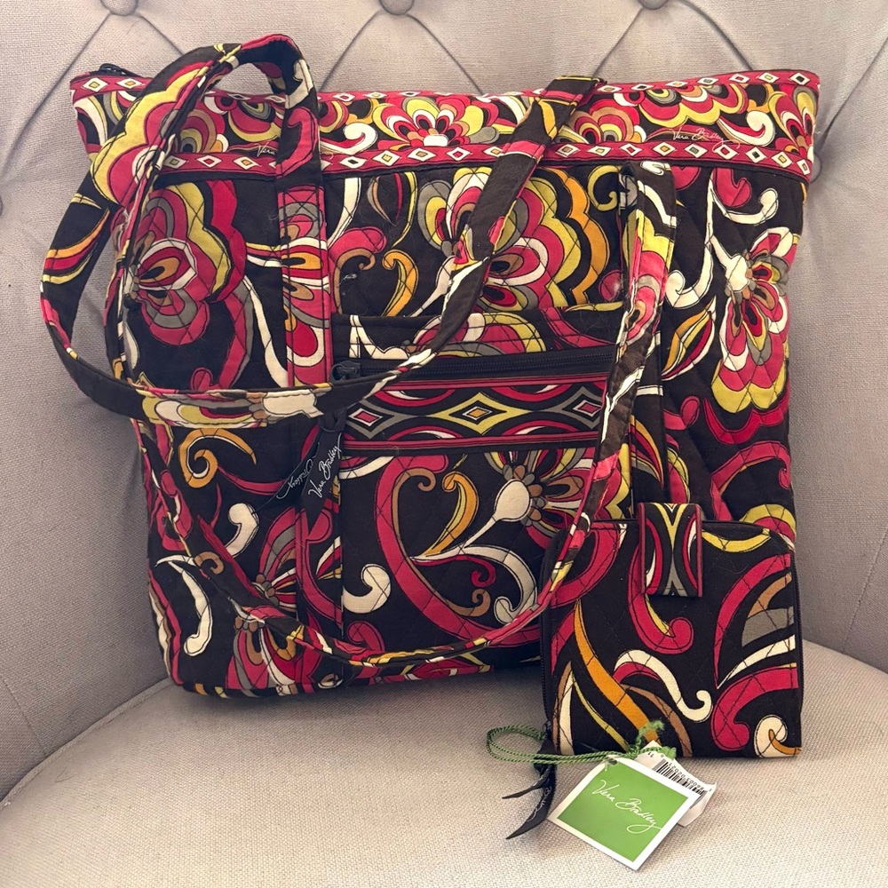 VERA BRADLEY•retired puccini medium tote & zip wallet NWT